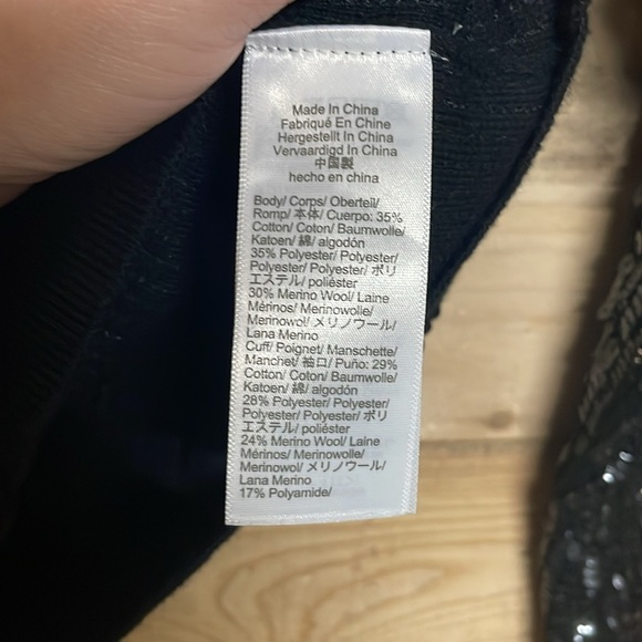 J. Crew size XS Black Sequin Crewneck Stretchy Button-Down Cardigan - Picture 6 of 8